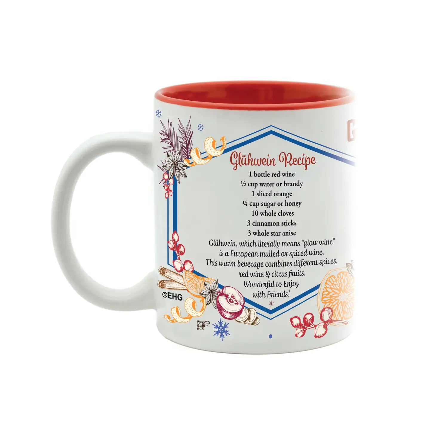 Charming Gluhwein Ceramic Mug German Village Winter Street