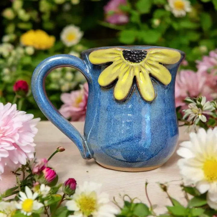 Black Eyed Susan Mug - Handmade Pottery