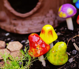 Mushroom Fairy Garden Stakes