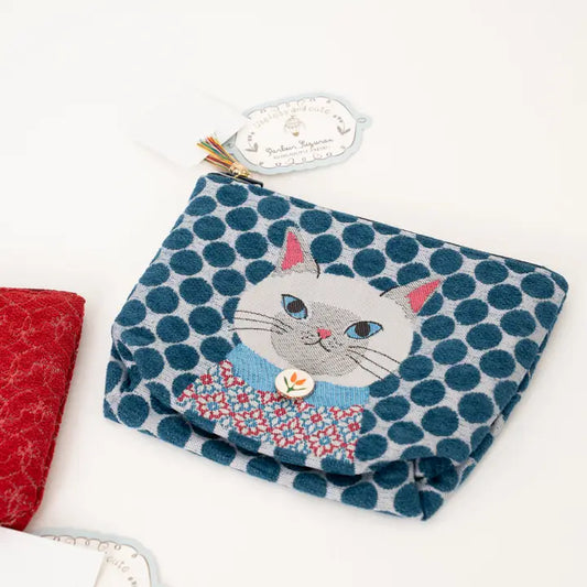 Kusuguru Japan "Honey Bean" Jacquard Pouch