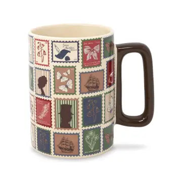 Slim Ceramic Mug, Jane Austen Stamps