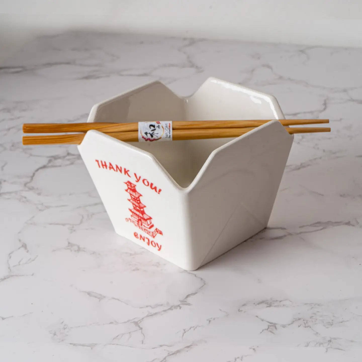 Take-Out Box Ramen Bowl with Chopsticks