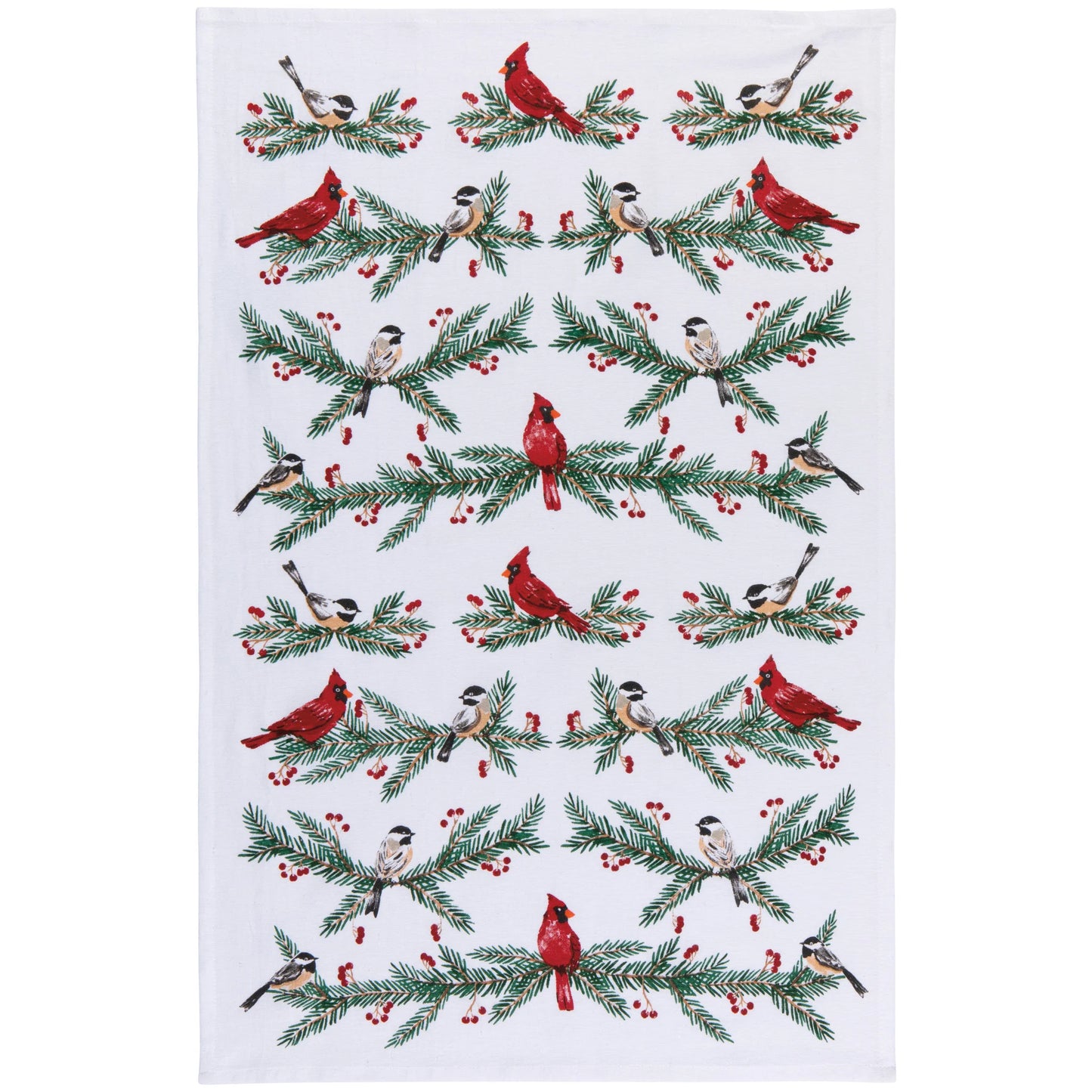 Birds & Boughs Christmas Floursack Dishtowels Set of 3