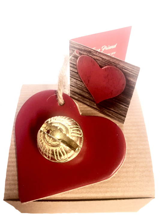 Heart Keepsake Bell W/Natural Rope