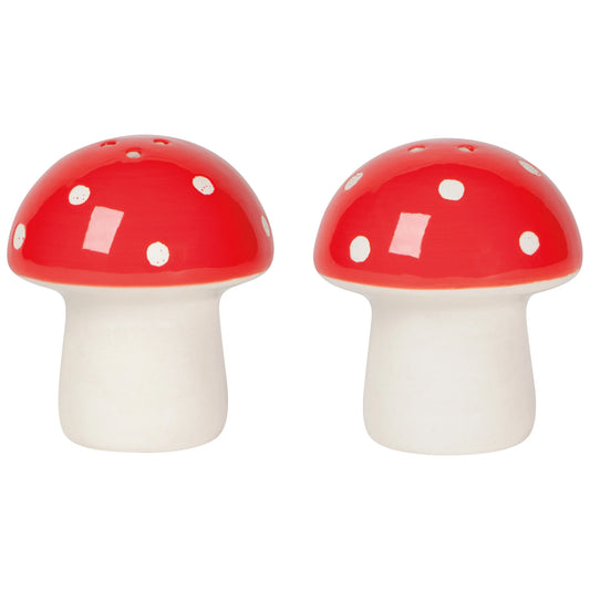 Ceramic Toadstool Salt and Pepper Shakers Set of 2