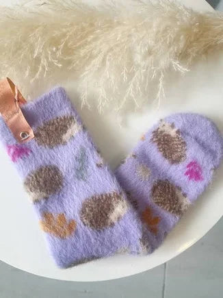 Fuzzy Sock - Tiny Hedghogs