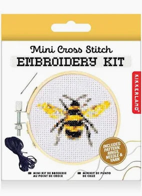 Mini Cross Stitch Embroidery Kit - Bee