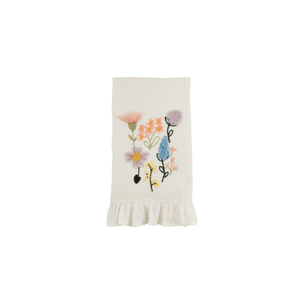 Flower Collage Waffle Weave Towel