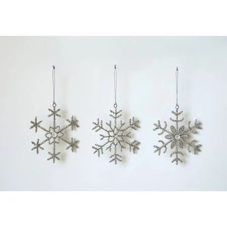 Ornament - Glass Bead & Jewel Snowflakes (3 styles)