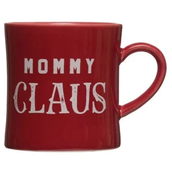 Stoneware Mug, 2 Styles "Mommy/Daddy Claus"