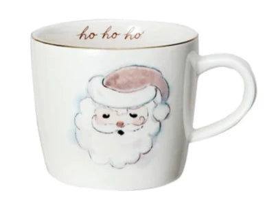 Stoneware Mug w/ Holiday Image, Gold Electroplating Saying