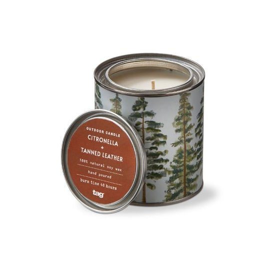 Candle - citro + tanned leather tin