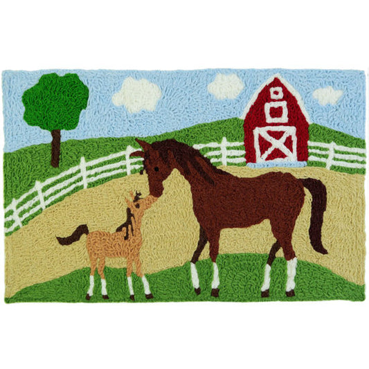 Door Mat - Mare and Foal on The Farm