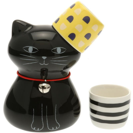 Sake Set Bohemian Black Cat