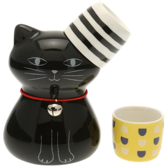 Sake Set Bohemian Black Cat