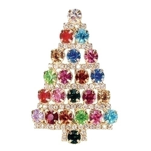 2.3"H ROUND CRYSTAL TREE PIN CARDED