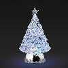 TREE W/STAR & SILVER BASE. 9.25"H LED SWIRL TRICOLOR