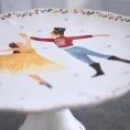 FOOTED PLATE 13'' THE NUTCRACKER WITH GLASS DOME