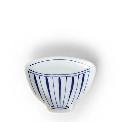 Mini Plate 3.75" Blue & White Teacup Striped