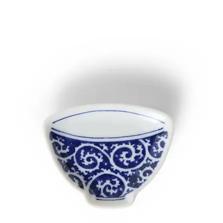 Mini Plate 3.75" Blue & White Teacup Scrolls