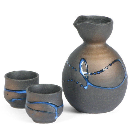 Sake Set-Blue Splatter