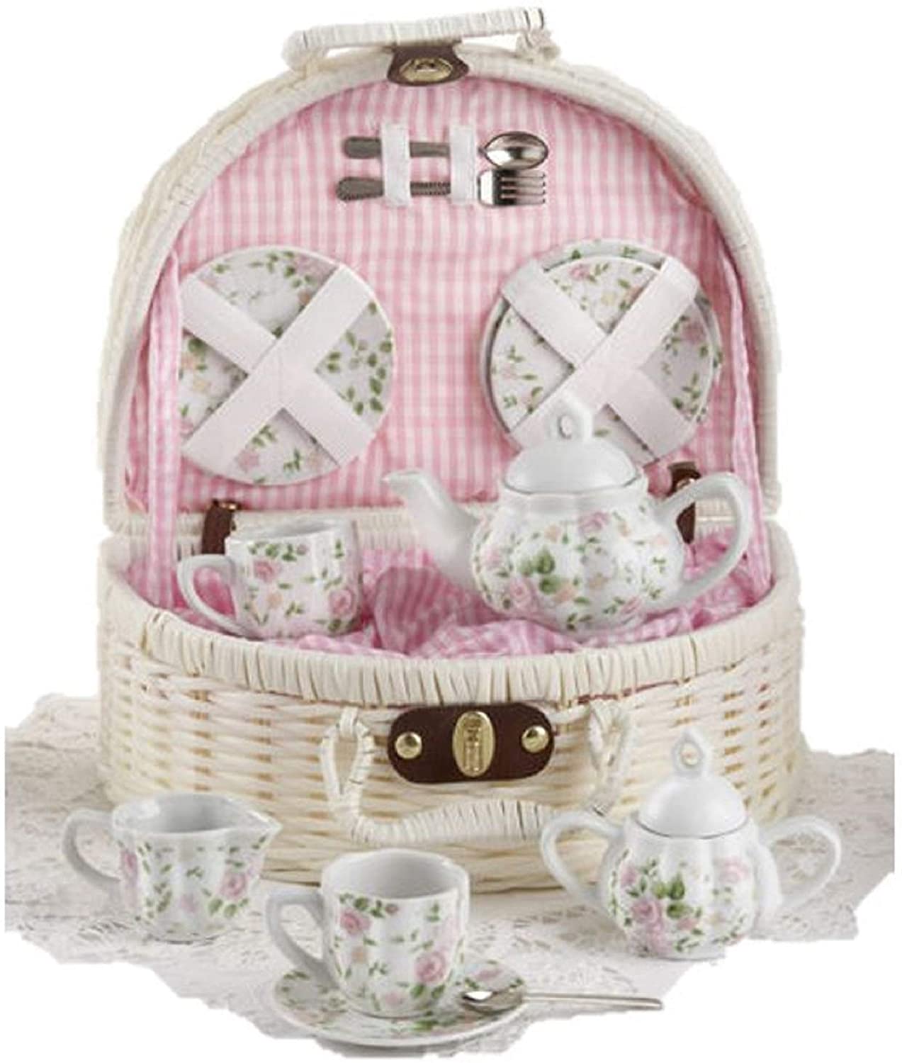 Delton Products Pink Chintz Children's Tea Set for Two