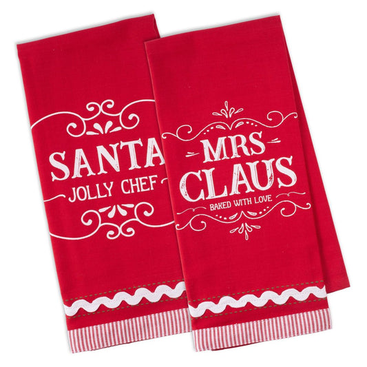 Mr & Mrs Claus Dishtowel Set of 2