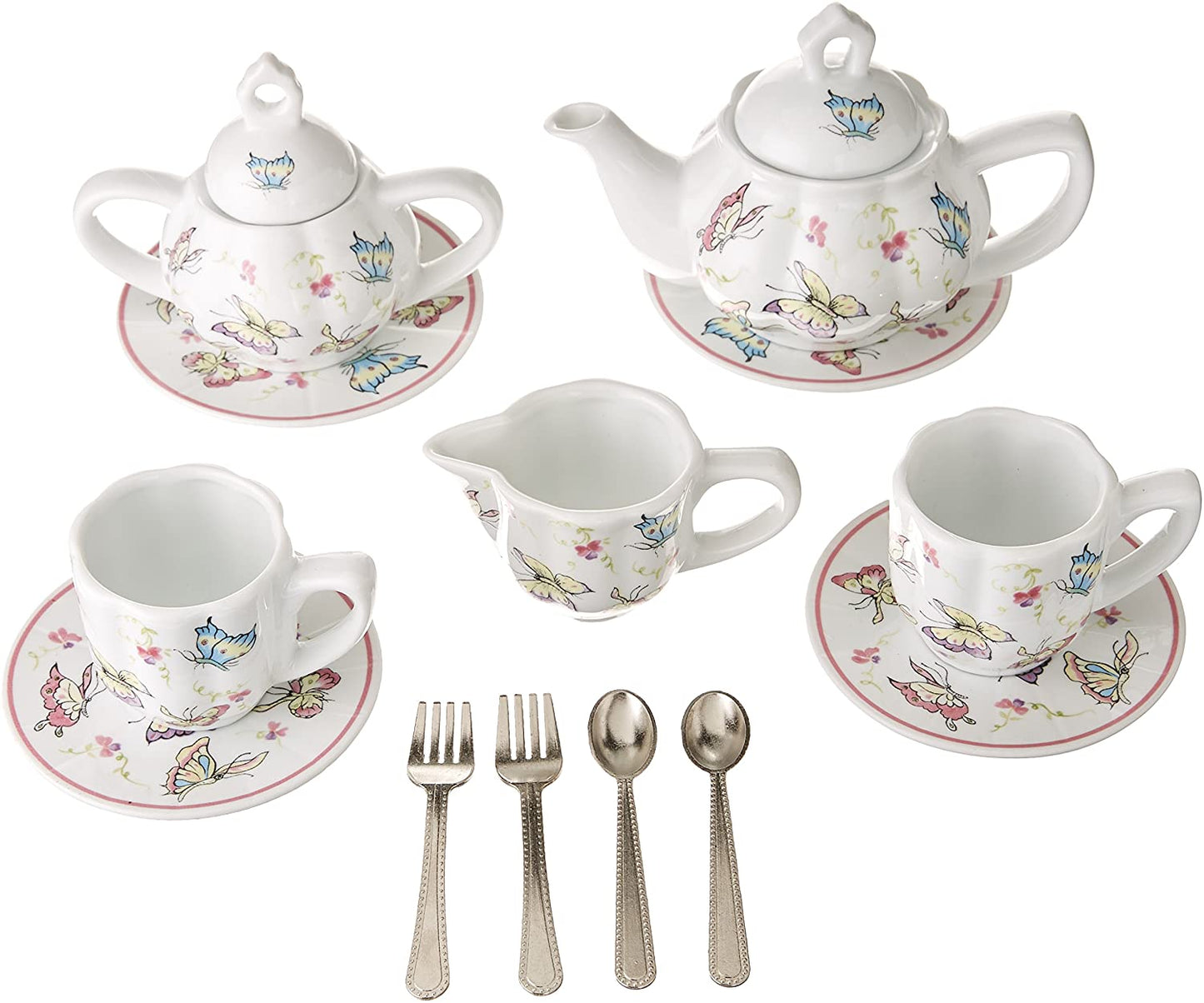 Tea Set for Two Delton Products Butterfly Chintz Children's Tea Set for Two