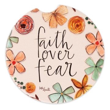 Faith Over Fear Car Coaster
