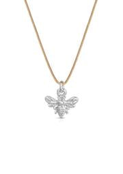 Bee Happy - Silver Bee Necklace Lucky Feather