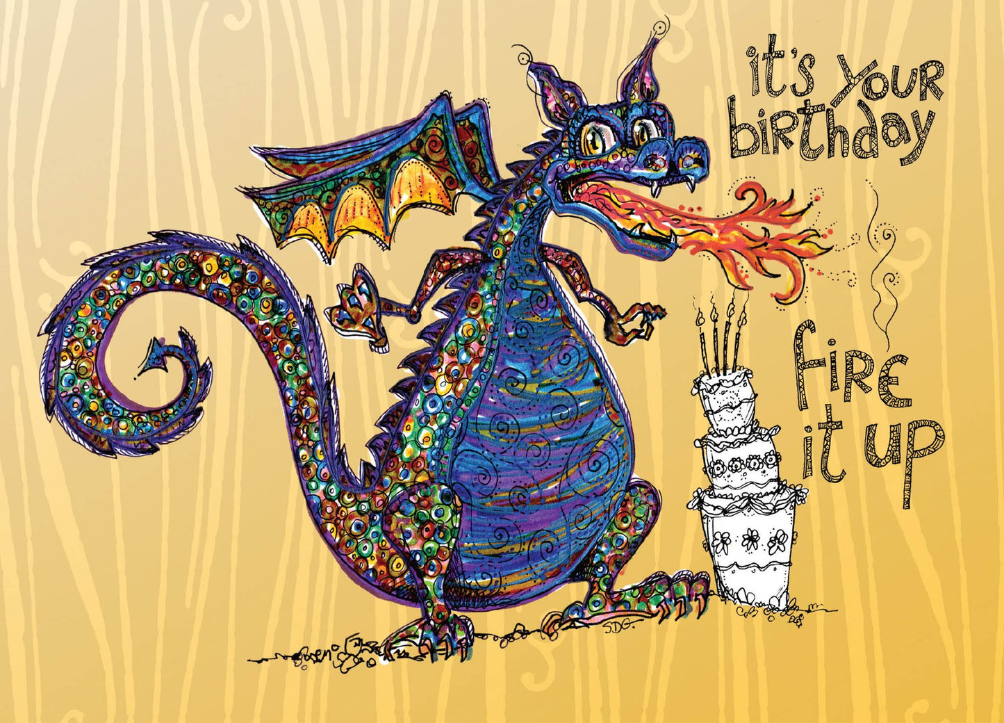Happy Birthday Dragon Give a Fig Card
