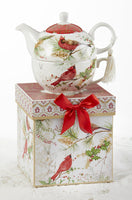 5.8" Porcelain Tea For One, Cardinal