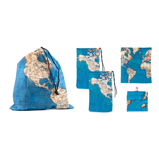 Travel Map Laundry Bags ( Set of 4 )