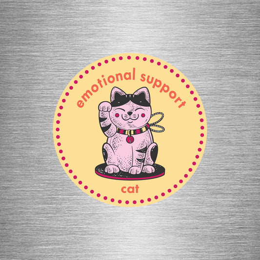 Emotional Support Cat - round bumper magnet