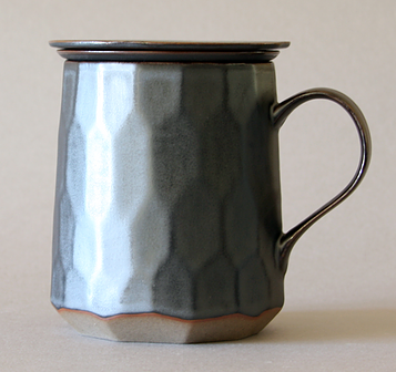 Patterned Gray Tea Mug Infuser / strainer