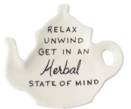 Stoneware Teapot Dish with Tea Saying, 6 Styles TO CHOOSE FROM