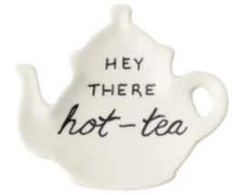 Stoneware Teapot Dish with Tea Saying, 6 Styles TO CHOOSE FROM