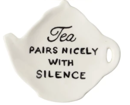 Stoneware Teapot Dish with Tea Saying, 6 Styles TO CHOOSE FROM