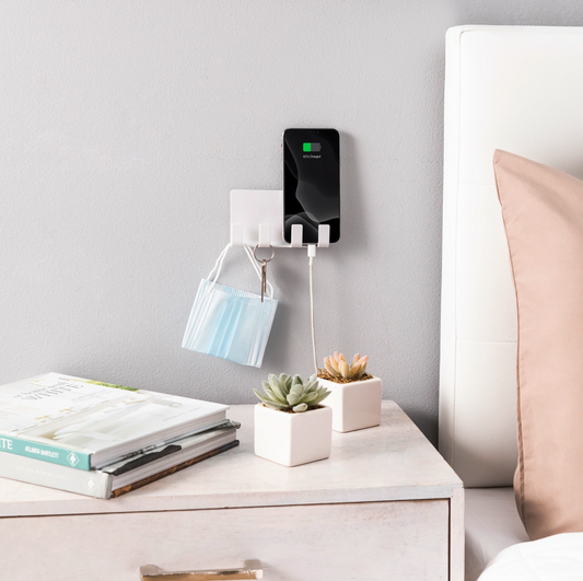 WALL MOUNTED PHONE HOLDER - WHITE