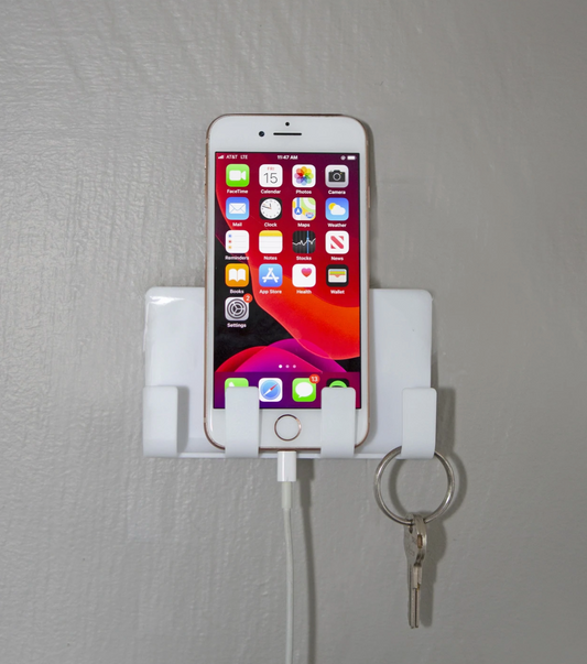 WALL MOUNTED PHONE HOLDER - WHITE