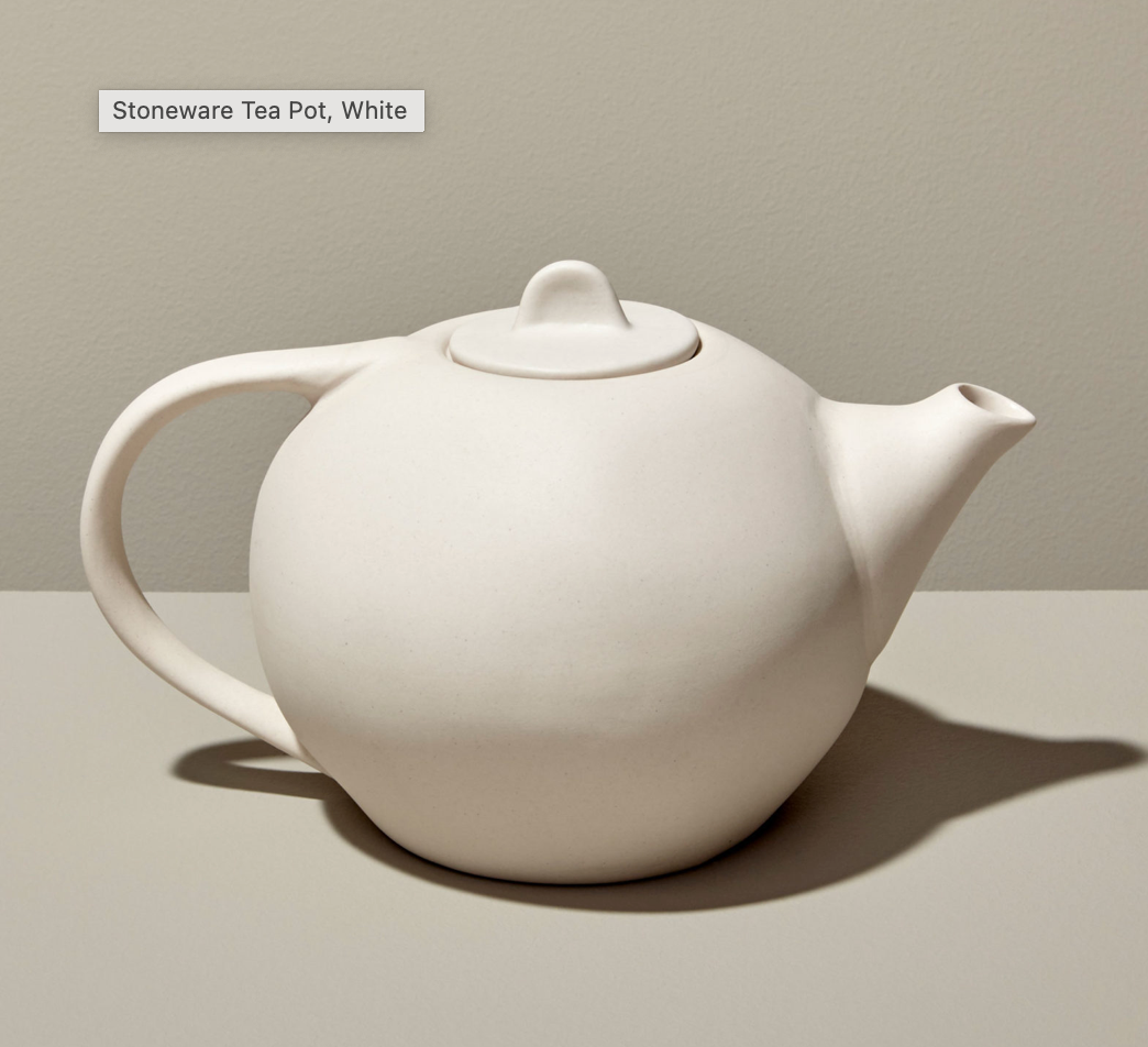 Tea Pot -Stoneware Tea Pot, White