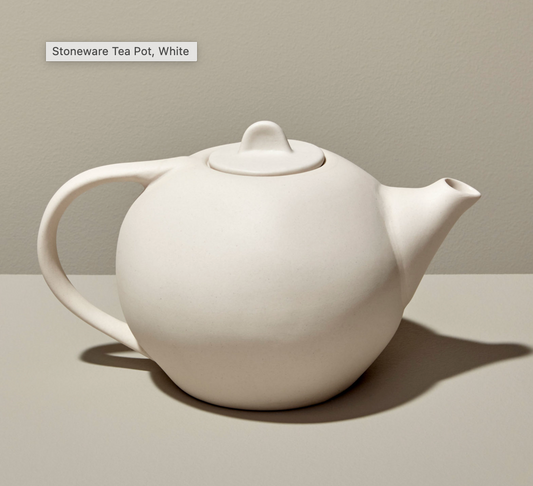 Tea Pot -Stoneware Tea Pot, White