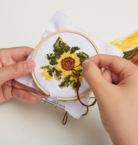 Mini Cross Stitch Embroidery Kit - Sunflower