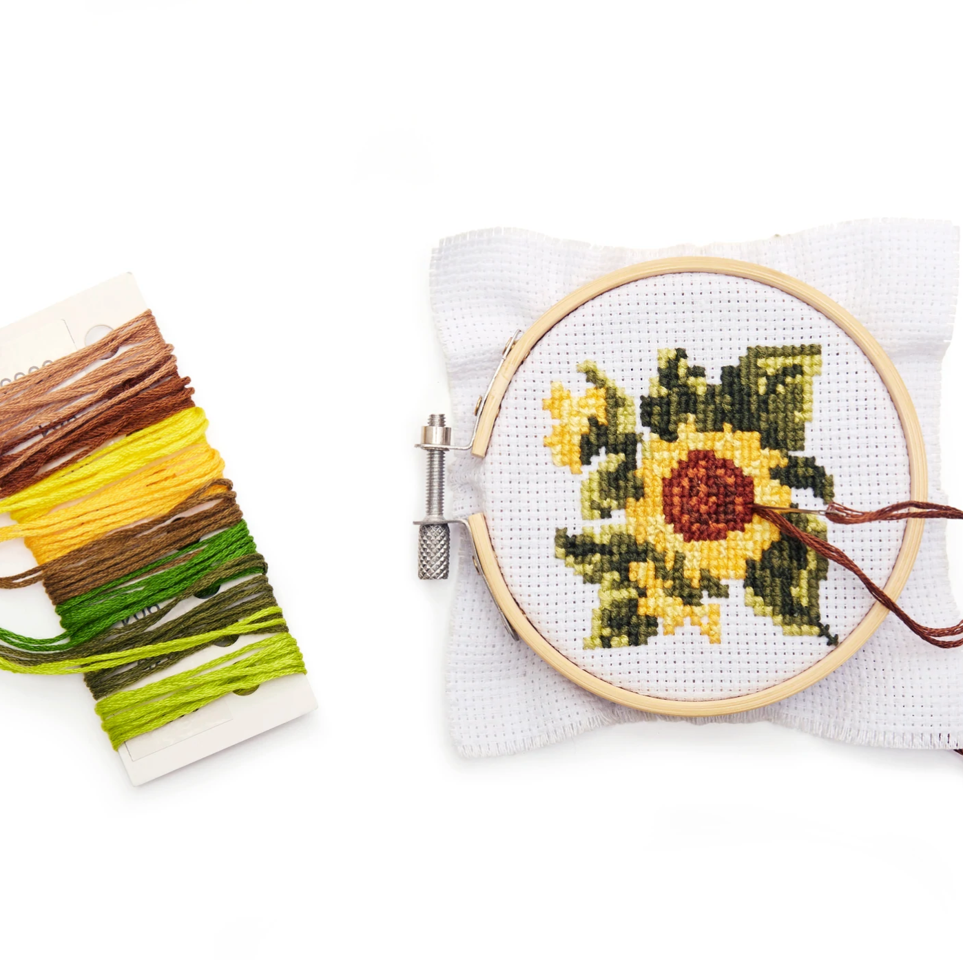 Mini Cross Stitch Embroidery Kit - Sunflower