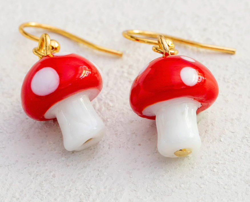 Little Mushroom Drop Earrings