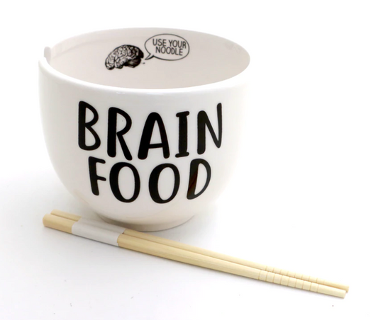 Ramen bowl - Brain Food Chopstick Bowl, Use Your Noodle, funny