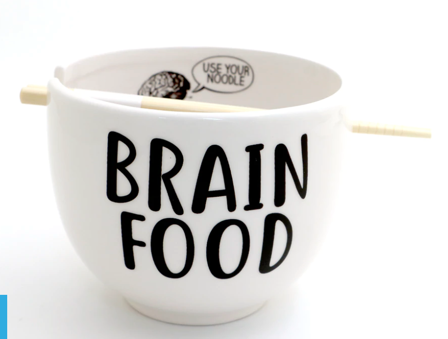 Ramen bowl - Brain Food Chopstick Bowl, Use Your Noodle, funny