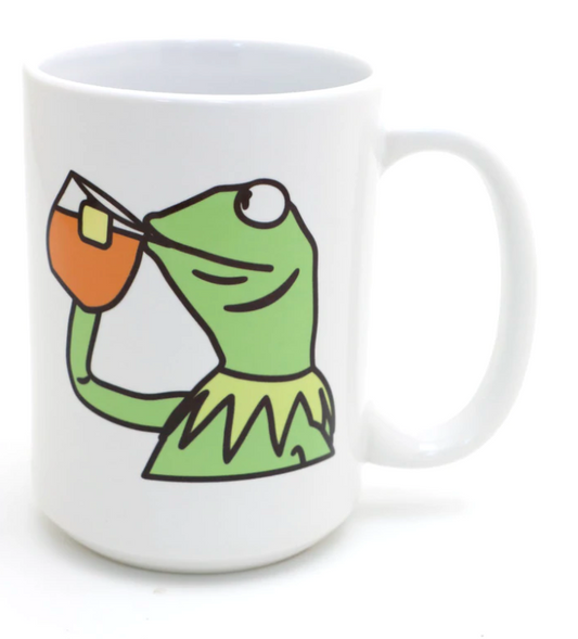 MUG - Kermit Drinking Tea Mug, 15 oz Internet Meme