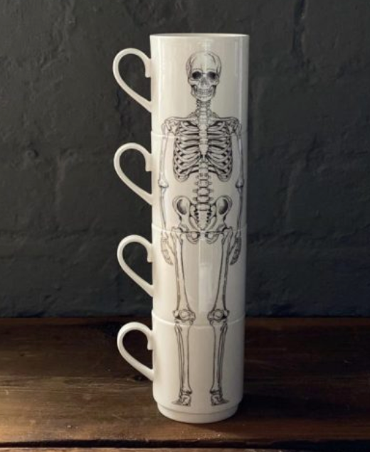 Stacking Skeleton Stacking Mug Set – Bone China/Stoneware