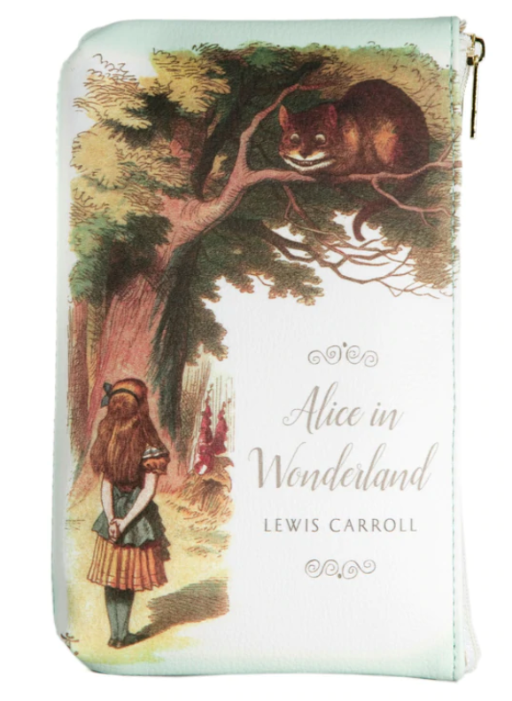 Alice in Wonderland Original Turquoise Book Pouch Purse Bag